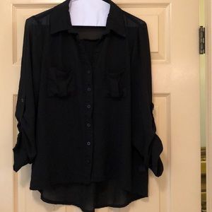 Sheer black blouse